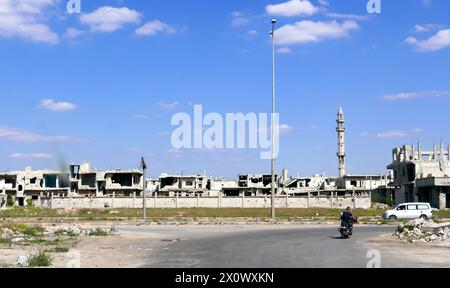 The destroyed buildings in Homs, Syria 2018 Stock Photo