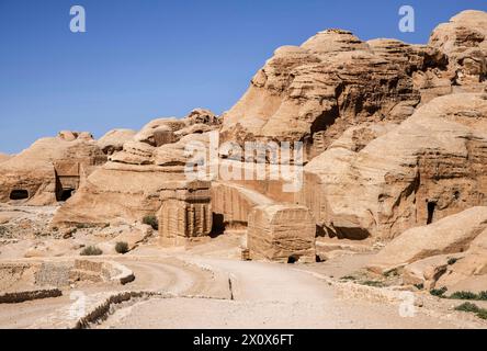 stunning rock formations in petra jordan Stock Photo