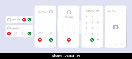 Smartphone call app interface template on a transparent background ...