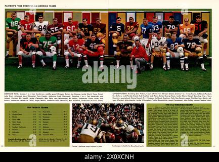 Vintage 'Playboy' magazine September 1968 issue photo layout and article, All American Football Players, USA Stock Photo