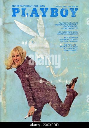 Vintage 'Playboy' magazine March 1969 issue cover, USA Stock Photo