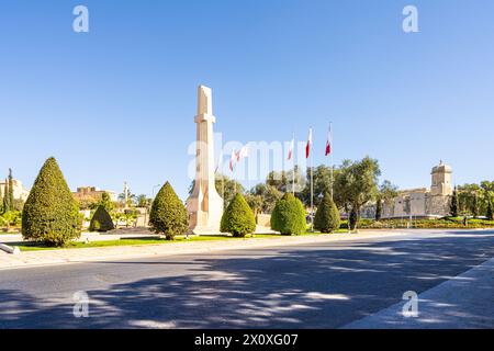 Valletta, Malta, April 03, 2024. panoramic view of the War Memorial in the city centre Stock Photo