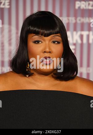 LOS ANGELES, CALIFORNIA - APRIL 13: Lizzo attends the 10th Annual Breakthrough Prize Ceremony at Academy Museum of Motion Pictures on April 13, 2024 i Stock Photo