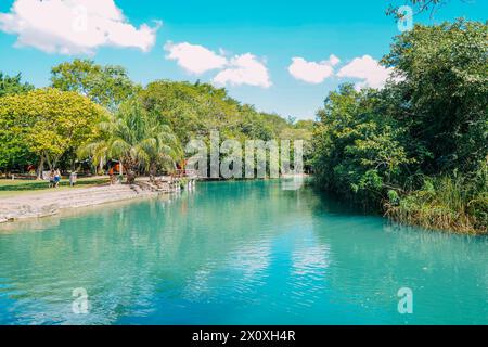 Partial view of the Formoso River, in the municipal resort, in Bonito, in Mato Grosso do Sul Stock Photo