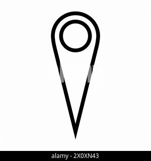 Location pin map icon. Flat design. Vector illustration sign on a white isolated background. Stock Vector