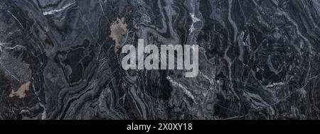 High resolution black marble slab texture or background Stock Photo