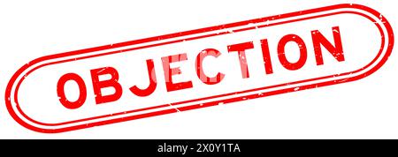 Grunge red objection word rubber seal stamp on white background Stock Vector