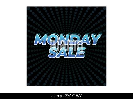 Monday sale. Text effect design in 3D style with eye catching colors Stock Vector