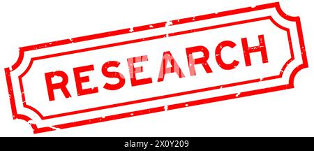 Grunge red research word rubber seal stamp on white background Stock Vector