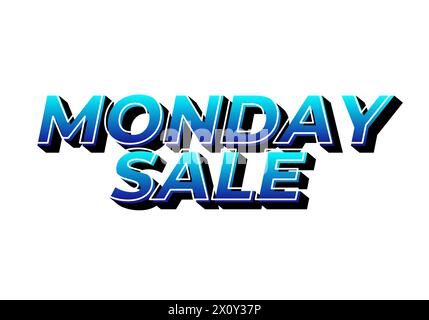 Monday sale. Text effect design in 3D style with eye catching colors Stock Vector