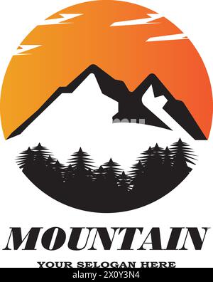 Mountain icon Logo Business Template Vector illustration design Stock Vector