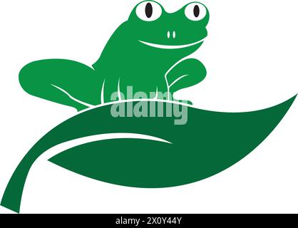 Frog Logo Template vector illustration design Stock Vector
