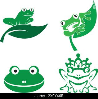 Frog Logo Template vector illustration design Stock Vector