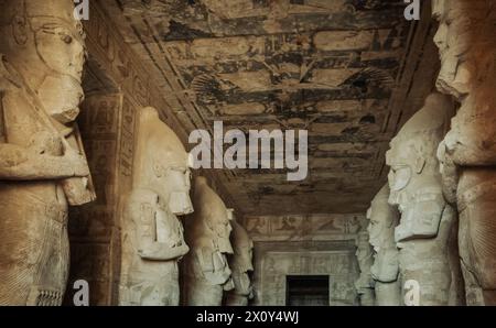 Temple of Abu Simbel in Aswan in the Egyptian part of Nubia Stock Photo