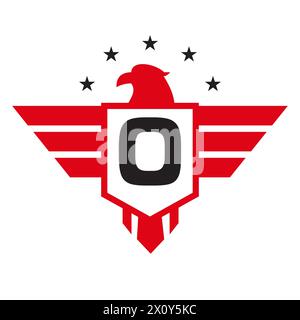 Initial Wing Logo On Letter O For Transportation Symbol Stock Vector