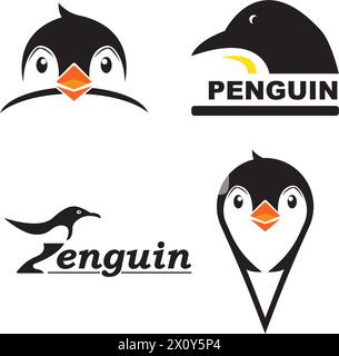 Penguin icon logo vector design template Stock Vector