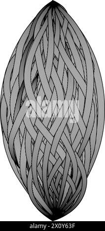 Intricate black lines form an abstract, oval-shaped pattern Stock Vector