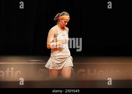 April 14, 2024, Stuttgart, Baden-WÃ¼Rttemberg, Germany: Greet Minnen (BEL) during the 47. Porsche Tennis Grand Prix Stuttgart - WTA500 (Credit Image: © Mathias Schulz/ZUMA Press Wire) EDITORIAL USAGE ONLY! Not for Commercial USAGE! Stock Photo