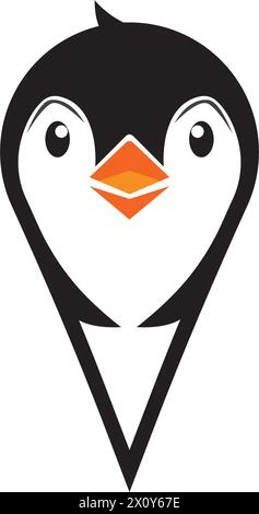Penguin icon logo vector design template Stock Vector