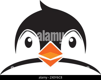 Penguin icon logo vector design template Stock Vector