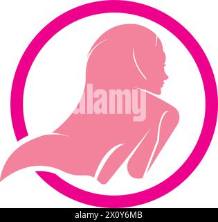 Vector Silhouette Drawing of Muslim Woman with Hijab ,Arab Woman . For Logo Template Icon Hijab Store Muslim Store etc. - Vector Stock Vector