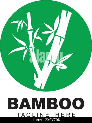 Bamboo logo vector icon illustration design Stock Vector