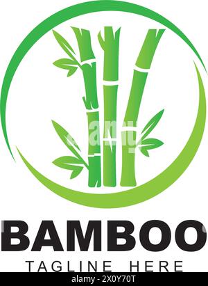 Bamboo logo vector icon illustration design Stock Vector