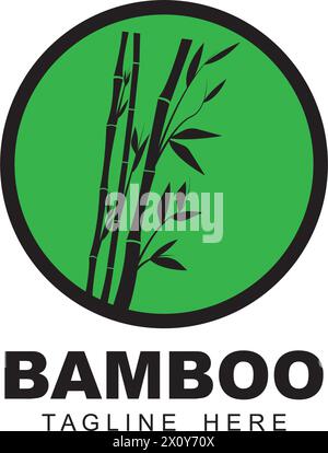 Bamboo logo vector icon illustration design Stock Vector