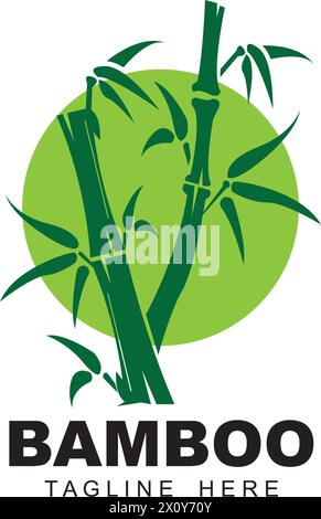Bamboo logo vector icon illustration design Stock Vector