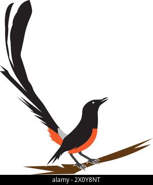 Stone magpie,icon logo vector design illustration Stock Vector