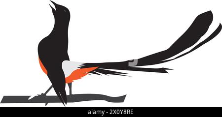 Stone magpie,icon logo vector design illustration Stock Vector