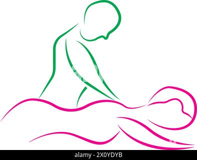 Body massage logo vector illustration Stock Vector