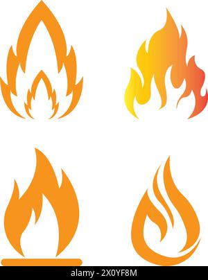 fire icon logo vector design template Stock Vector