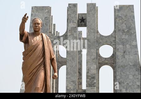 GHANA, Accra, Kwame Nkrumah Mausoleum and Memorial Park, dedicated to the memory of the great Pan-Africanist and the first president of Ghana after Independence 1957 Mr. Osagyefo Dr. Kwame Nkrumah / GHANA, Accra, Kwame Nkrumah Mausoleum und Memorial Park, in Gedenken an den ersten Präsidenten Kwame Nkrumah von Ghana nach der Unabhängigkeit Stock Photo