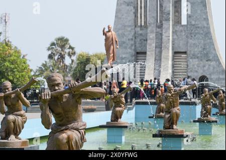 GHANA, Accra, Kwame Nkrumah Mausoleum and Memorial Park, dedicated to the memory of the great Pan-Africanist and the first president of Ghana after Independence 1957 Mr. Osagyefo Dr. Kwame Nkrumah / GHANA, Accra, Kwame Nkrumah Mausoleum und Memorial Park, in Gedenken an den ersten Präsidenten Kwame Nkrumah von Ghana nach der Unabhängigkeit Stock Photo