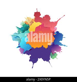 Set of grunge brush strokes .Dirty design elements. Bright colors vector marker stains. set of paint brushes lines Stock Vector
