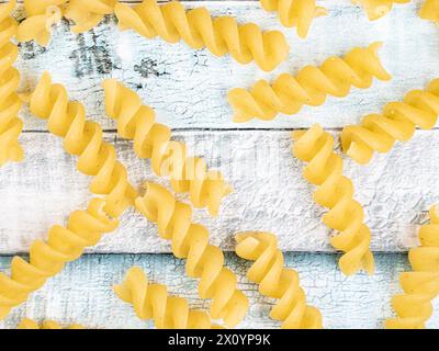 Raw italian fusilli spiral pasta Stock Photo