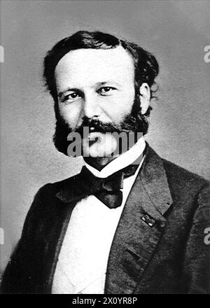 Henry Dunant (1828 – 1910), Henri Dunant, Swiss humanitarian and the co-founder of Red Cross movement Stock Photo