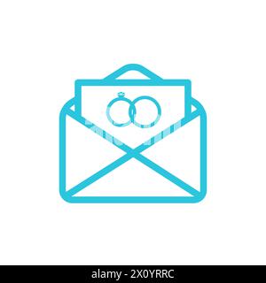 Wedding party invitation. The Letter. From blue icon set. Stock Vector