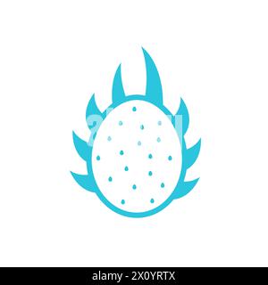 Dragon fruit. Isolated on white background. From blue icon set Stock Vector