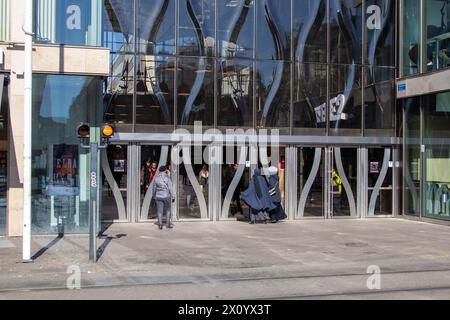 Entrance to department store mall in city centre. Stock Photo