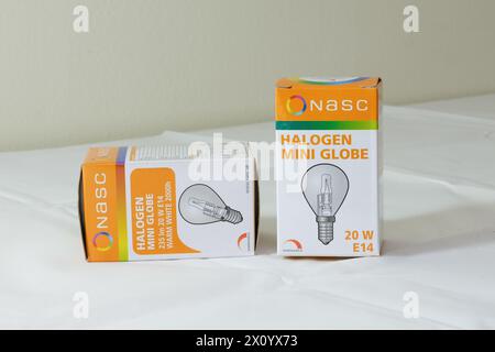 Two boxes of led light bulbs Stock Photo