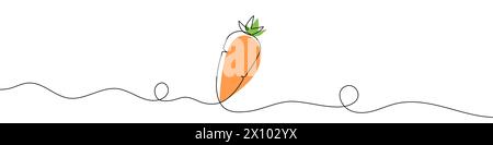 Continuous editable drawing of carrot icon. The carrot symbol in one line style. Stock Vector