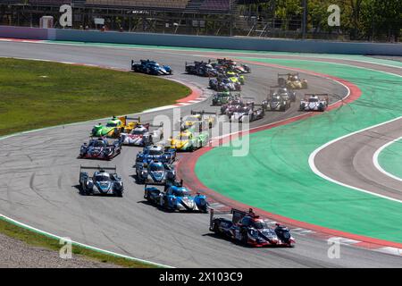 MONTMELO, Spain. 14th Apr, 2024. START OF THE 4H BARCELONA ELMS DURING THE 4 HOURS OF BARCELONA, FIRST RACE OF THE 2024 EUROPEAN LE MANS SERIES AT CIRCUIT DE BARCELONA-CATALUNYA, MONTMELO (ESP), APRIL 12-14/2024 - Photo Laurent Cartalade/MPS Agency Credit MPS Agency/Alamy Live News Stock Photo