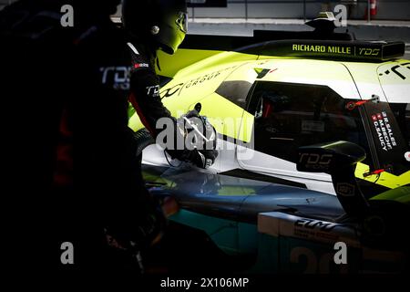 Montmelo, Espagne. 14th Apr, 2024. Refueling during the 1st round of the 2024 European Le Mans Series on the Circuit de Barcelona-Catalunya from April 12 to 14, 2024 in Montmelo, Spain - Photo Paulo Maria/DPPI Credit: DPPI Media/Alamy Live News Stock Photo