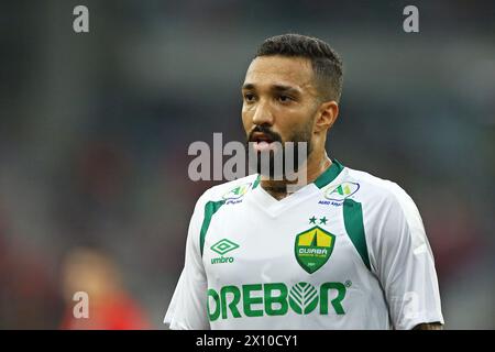 Ligga Stadium, Curitiba, Parana, Brazil. 14th Apr, 2024. Campeonato Brasileiro Football, Athletico versus Cuiaba ; Clayson of Cuiaba Credit: Action Plus Sports/Alamy Live News Stock Photo