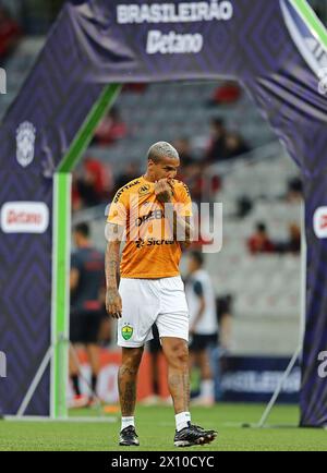 Ligga Stadium, Curitiba, Parana, Brazil. 14th Apr, 2024. Campeonato Brasileiro Football, Athletico versus Cuiaba ; Deyverson of Cuiaba Credit: Action Plus Sports/Alamy Live News Stock Photo