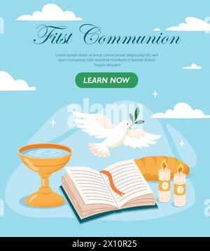 First Communion vector concept Stock Vector