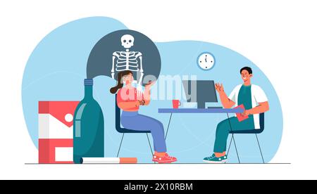 Narcologist online vector concept Stock Vector