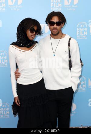 Miami, United States Of America. 13th Apr, 2024. MIAMI, FLORIDA - APRIL 13: June Vinette and Rio Angelo attend the award ceremony and “Ezra” closing night screening during 41st Miami Film Festival at Adrienne Arsht Center for the Performing Arts on April 13, 2024 in Miami, Florida. (Photo by Alberto E. Tamargo/Sipa USA) Credit: Sipa USA/Alamy Live News Stock Photo